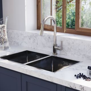 Смеситель для кухни IDDIS Cuba CUBSTP0i05 с выдвижным изливом сталь